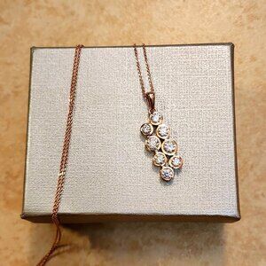 NEW Moissanite 2.10 ctw. Pendant Necklace in Vermeil Rose Gold Over Silver
